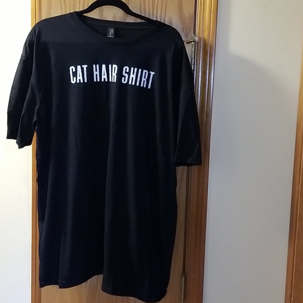 Anvil Womens Black Cat Hair Shirt 2XL